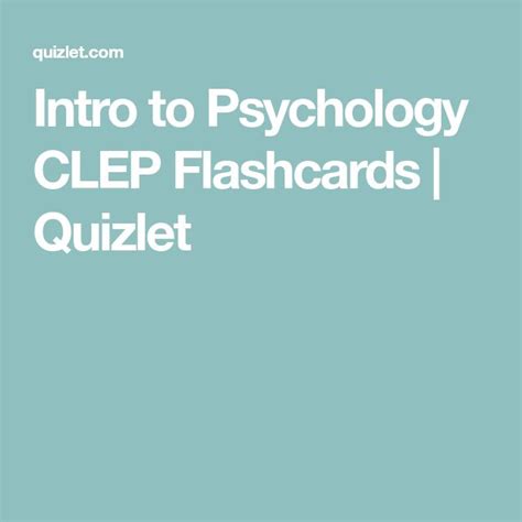 psychology clep quizlet